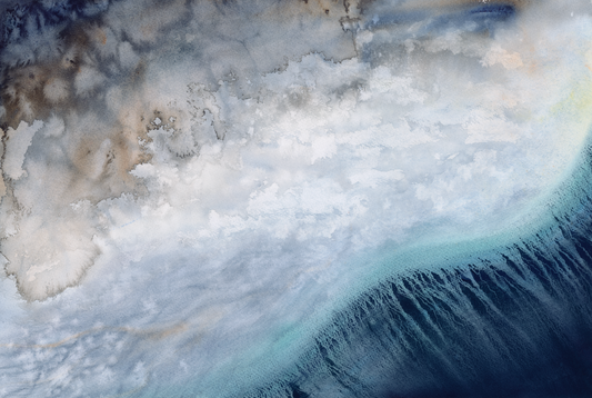 Stars to sea, by sunrise - Original Watercolour