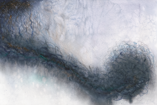 Swirling from sky into sea - Original Watercolour