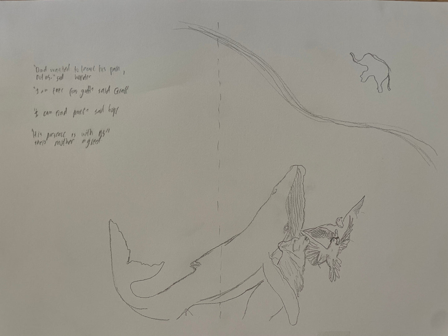 Looking up sketch with text
